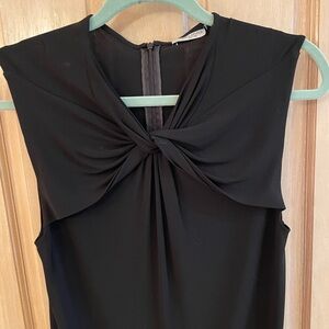 MM Lafleur Black Sleeveless Blouse with Flattering Twist Front